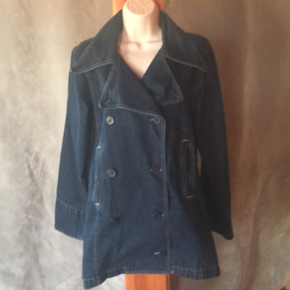 Vintage Express Blues Denim Peacoat